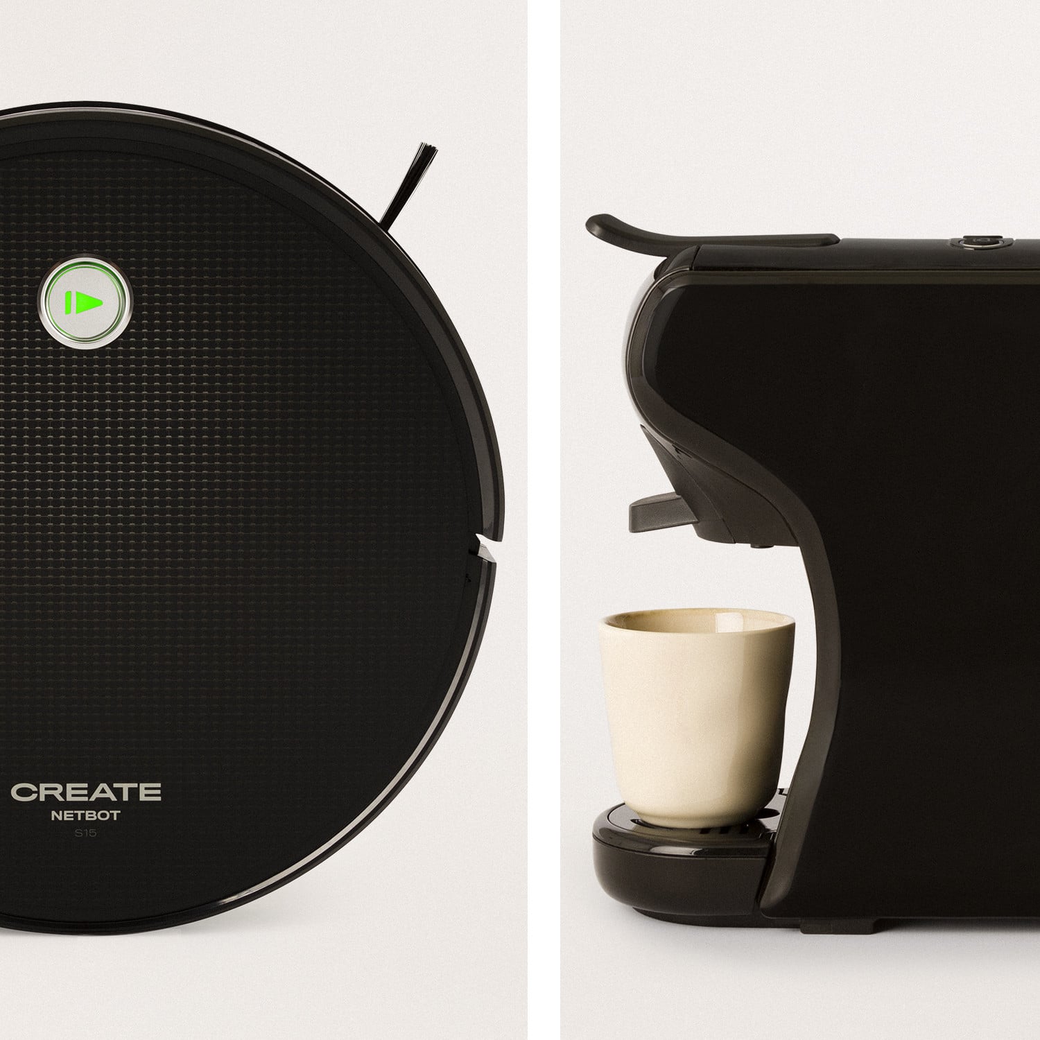 Pack - NETBOT S15 2.0 Intelligente stofzuigerrobot + POTTS Zwart  multicapsule-koffiezetapparaat - Create