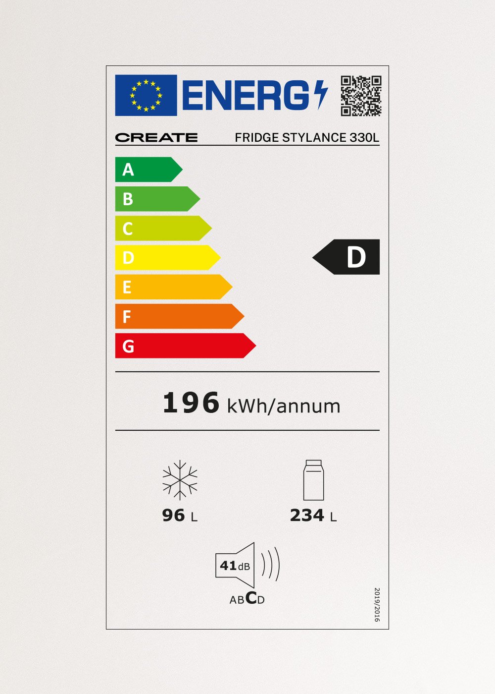 FRIDGE STYLANCE 330L - Lodówka Combi w stylu retro, medidas foto vertical