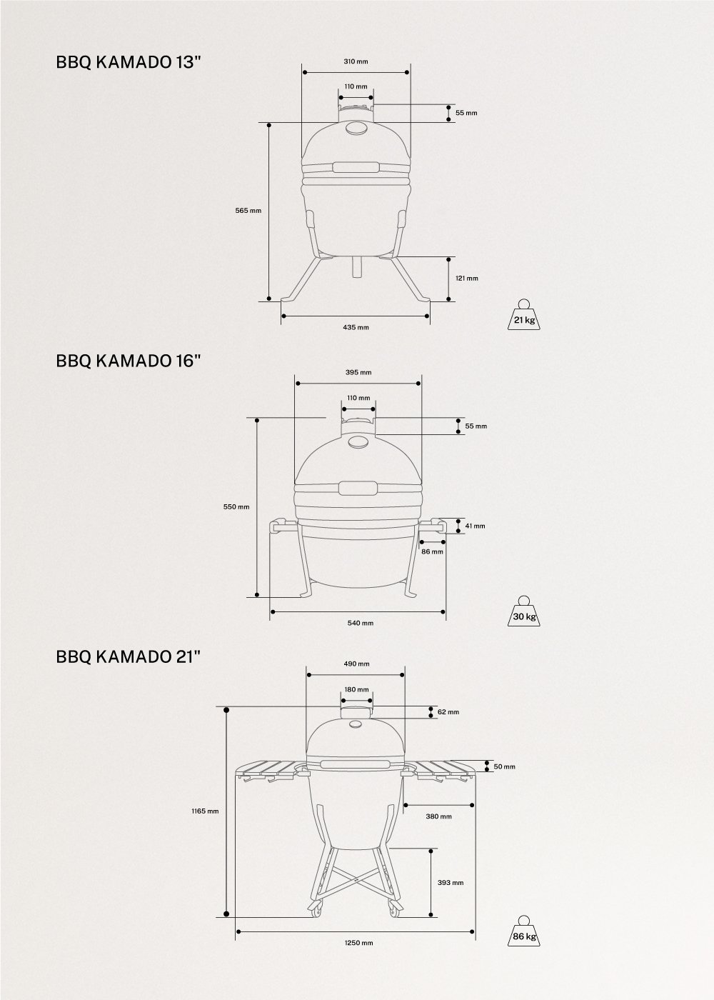 BBQ KAMADO - Ceramiczny grill z wędzarnią, medidas foto vertical