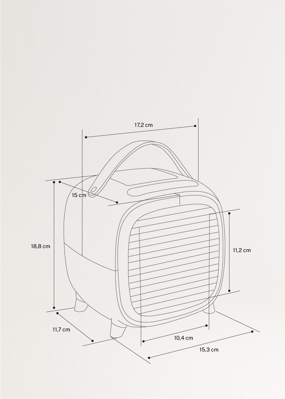 AIR COOLER BOX STUDIO - Miniwentylator stojacy, medidas foto vertical