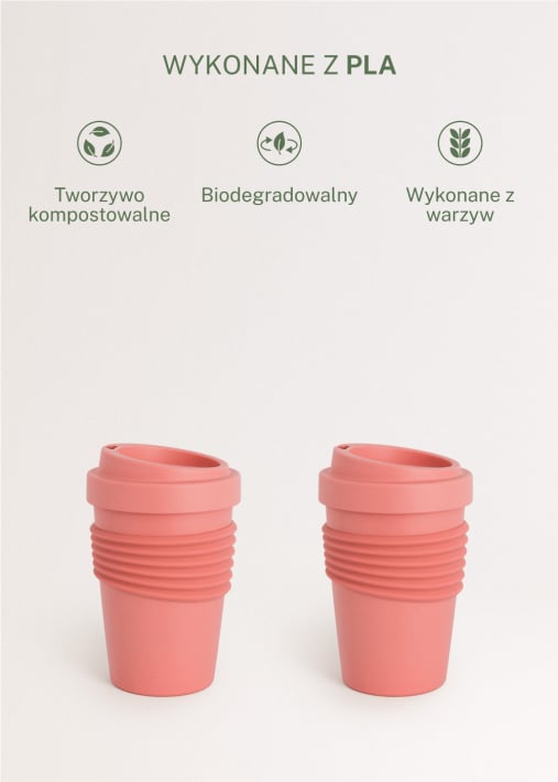 KITCHENWARE OUTDOOR ECO - Kubek do kawy z pokrywką wykonany z materiału pochodzącego z recyklingu
