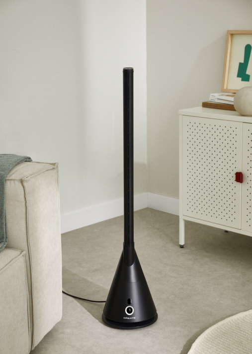 AIR TOWER - Bezłopatkowy wentylator wieżowy 26W DC