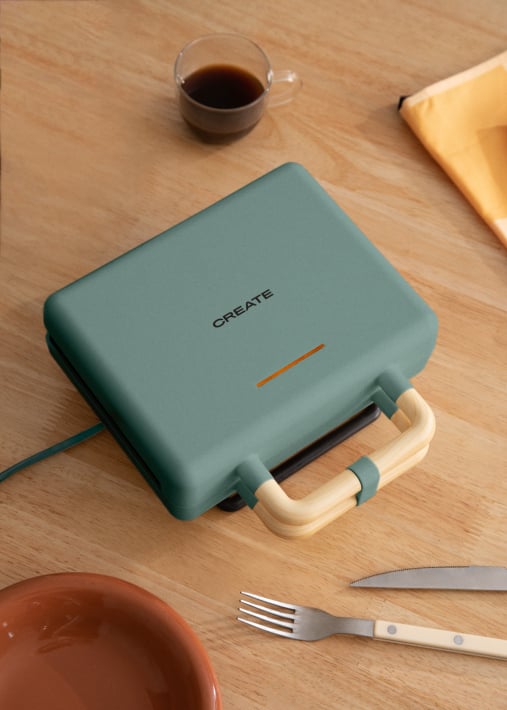 STONE STUDIO - Opiekacz do kanapek z funkcją grilla i gofrownicy z wymiennymi płytkami