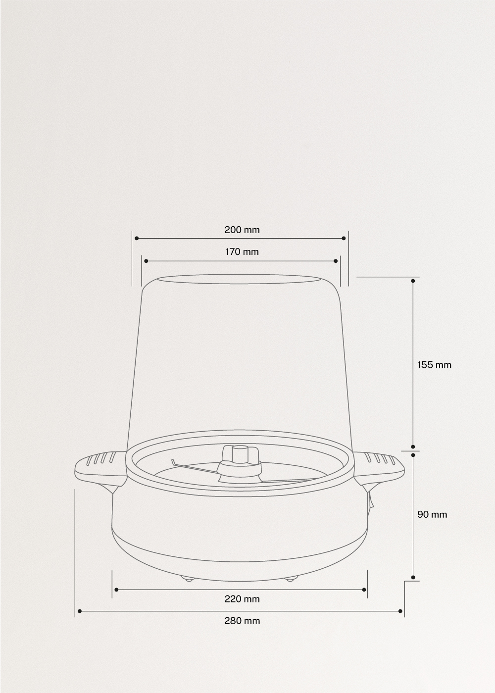 POPCORN MAKER STUDIO - Maszyna do popcornu z topielnikiem masła, medidas foto vertical