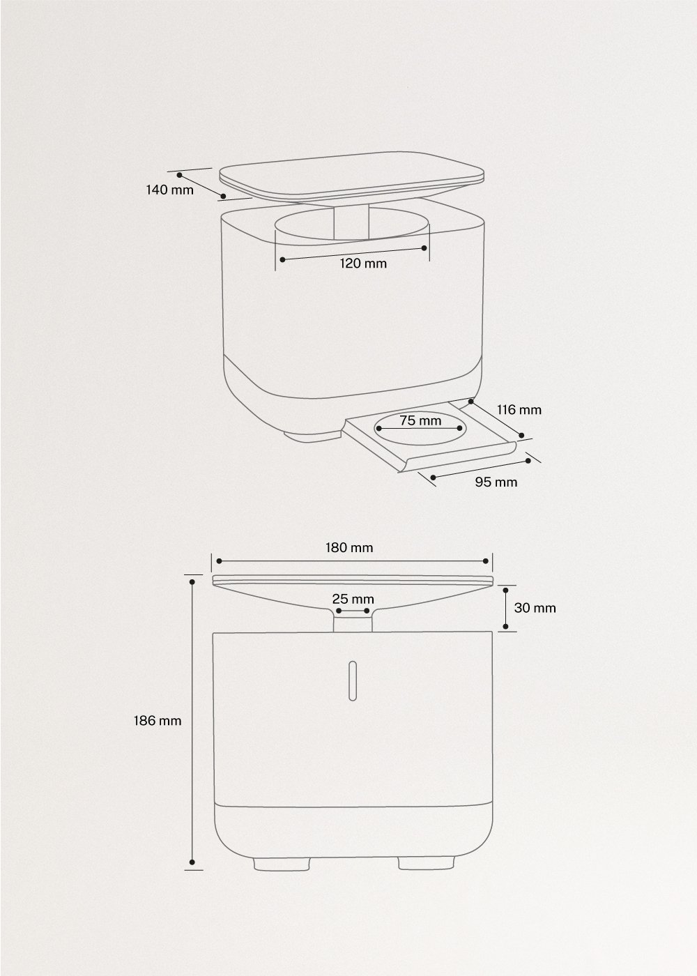 BUG ZAPPER - Lampa przeciw komarom, medidas foto vertical