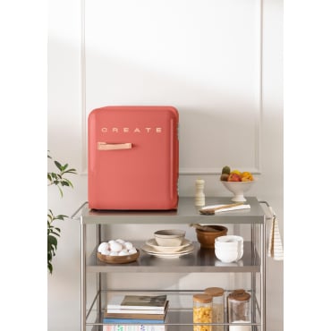 FRIDGE RETRO 48L - Lodówka W Stylu Retro Różowe Złoto By CREATE