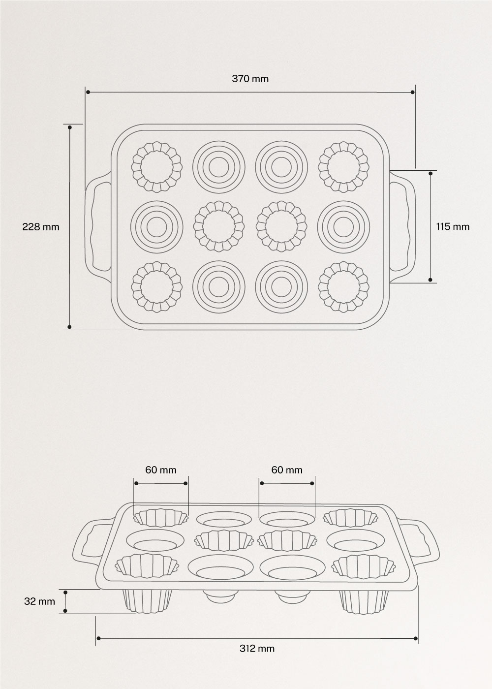 KITCHENWARE STUDIO - Formy silikonowe, medidas foto vertical