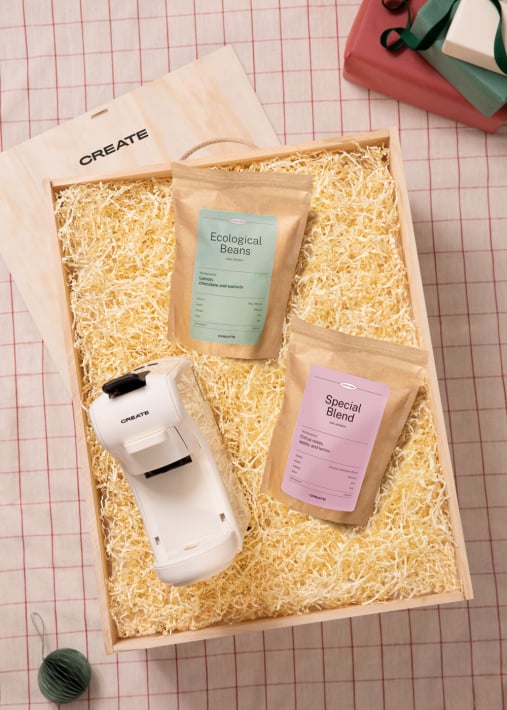 COFFEE TIME BOX - Zestaw podarunkowy z wielokapsułkowym ekspresem do kawy + kawa