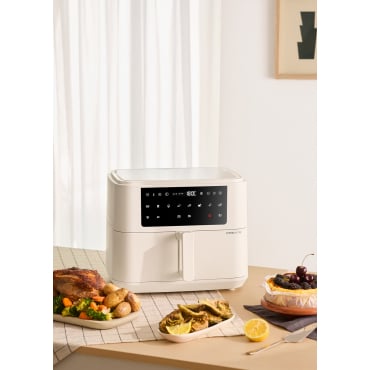 AIR FRYER DUAL - Frytkownica Beztłuszczowa 10 L Z Separatorem Off-white By CREATE