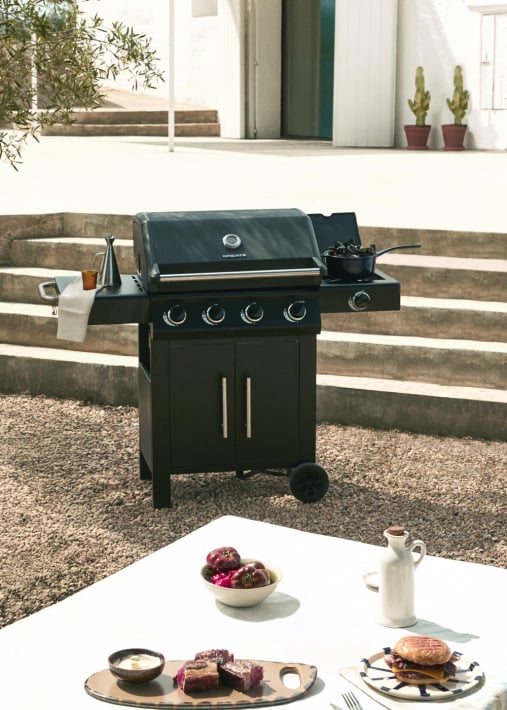 BBQ GAS BURNER PRO - Grill gazowy z palnikiem bocznym i stolikiem pomocniczym