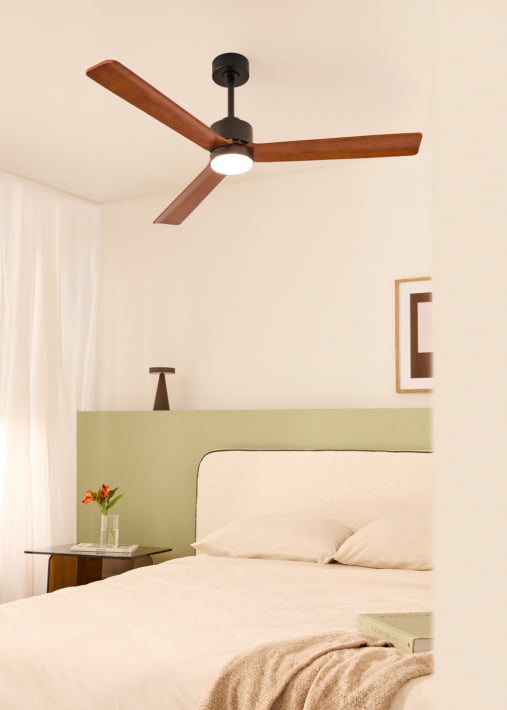 WIND MODERN - Cichy wentylator sufitowy 40W z oświetleniem LED  dostępny w różnych rozmiarach