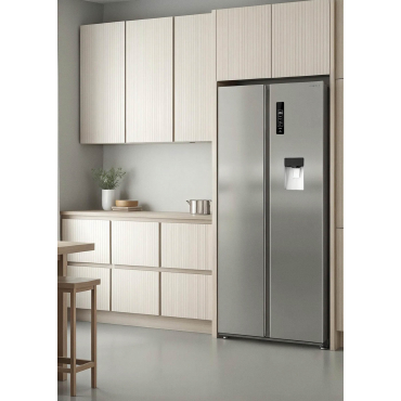 FRIDGE STUDIO SIDE BY SIDE 559 - Lodówka Z Dozownikiem Wody Side By Side 559L No Frost Stal Nierdzewna By CREATE