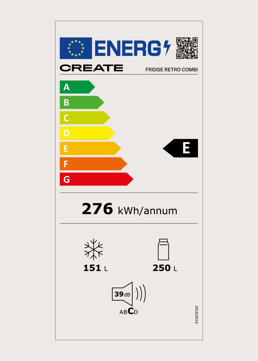 FRIDGE RETRO COMBI - Lodówka kombinowana w stylu retro 401L, medidas foto vertical