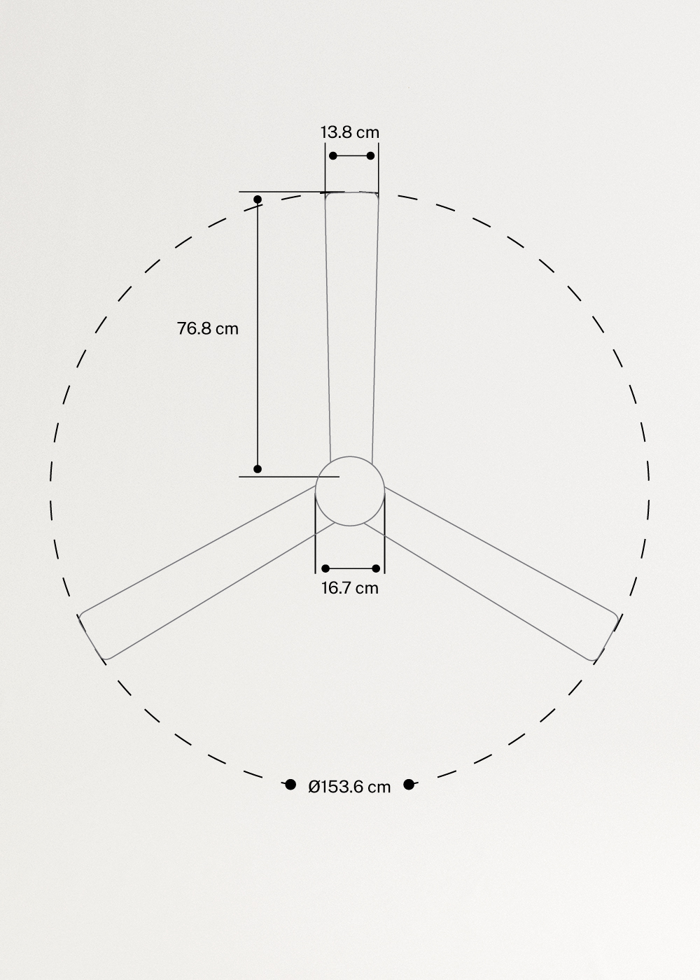 WIND MODERN - Cichy wentylator sufitowy 40W z oświetleniem LED  dostępny w różnych rozmiarach, medidas foto vertical