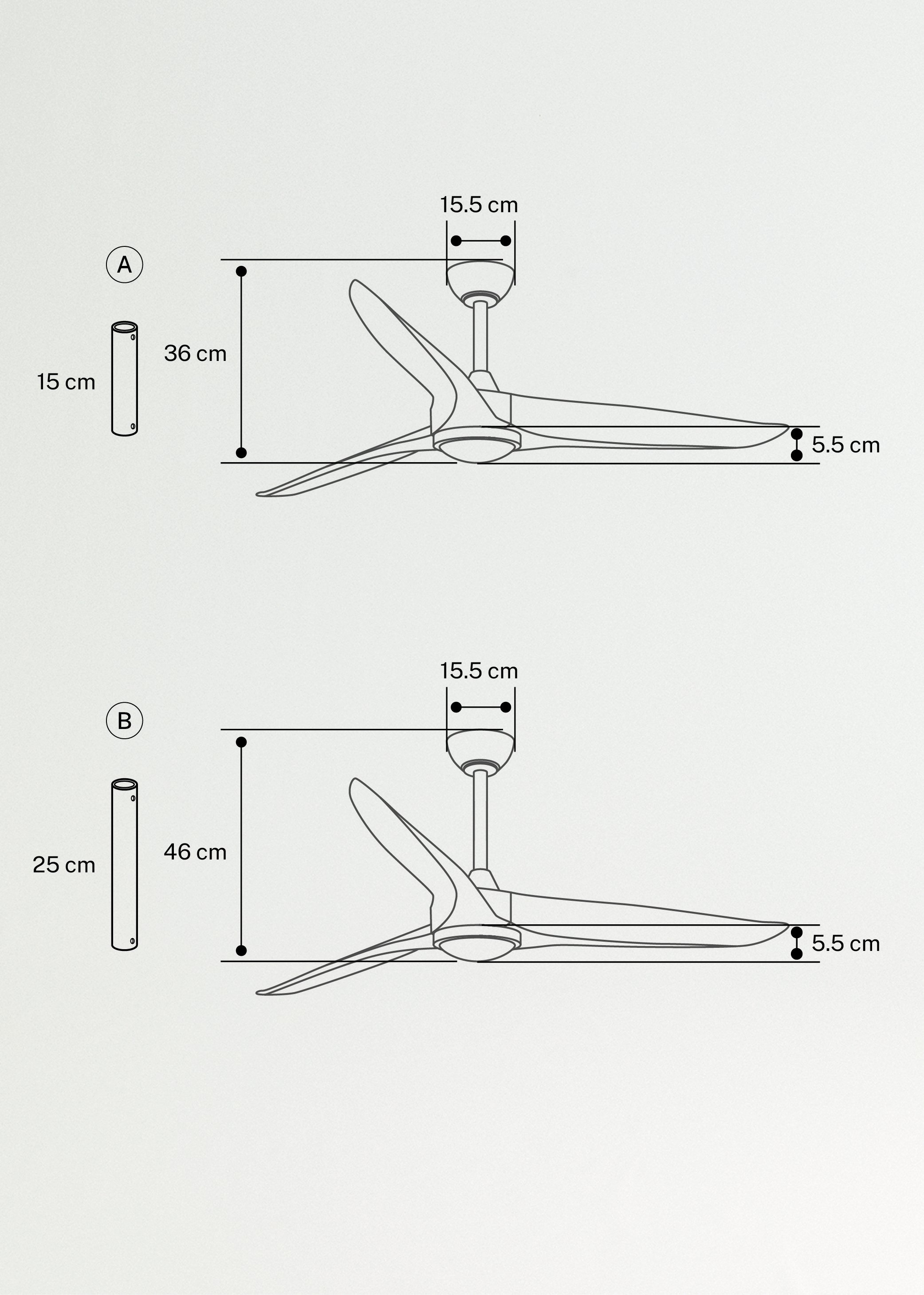 WIND CENTURY - Wentylator sufitowy 40W cichy Ø152 cm 100% drewno, medidas foto vertical