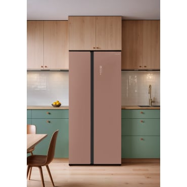 FRIDGE STUDIO SIDE BY SIDE 550 - Lodówka Typu Side By Side O Pojemności 550 L No Frost Mokka By CREATE