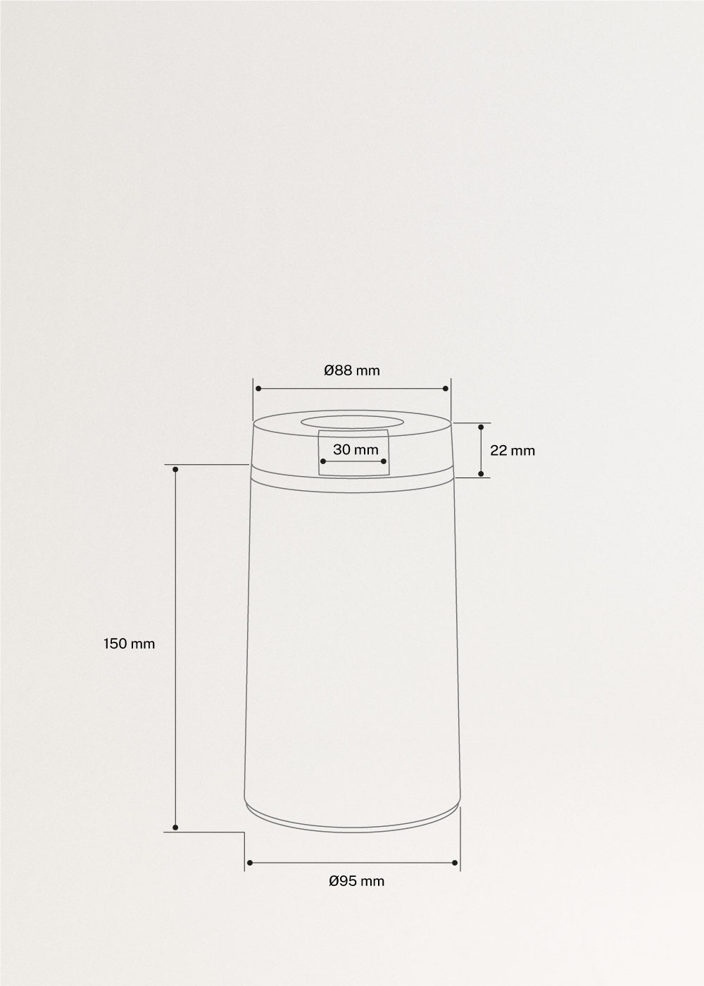 COFFEE GRINDER STUDIO - Młynek do kawy i żywności ze stali nierdzewnej, medidas foto vertical