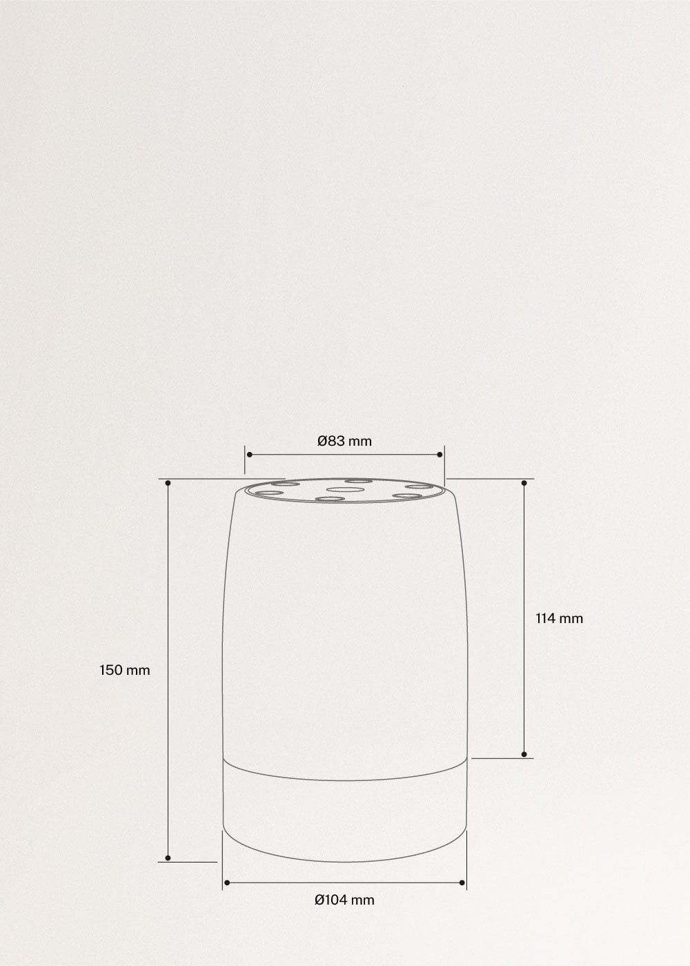 BABY DREAM CONNECT - Lampka do snu i białego szumu dla niemowląt z Wi-Fi, medidas foto vertical
