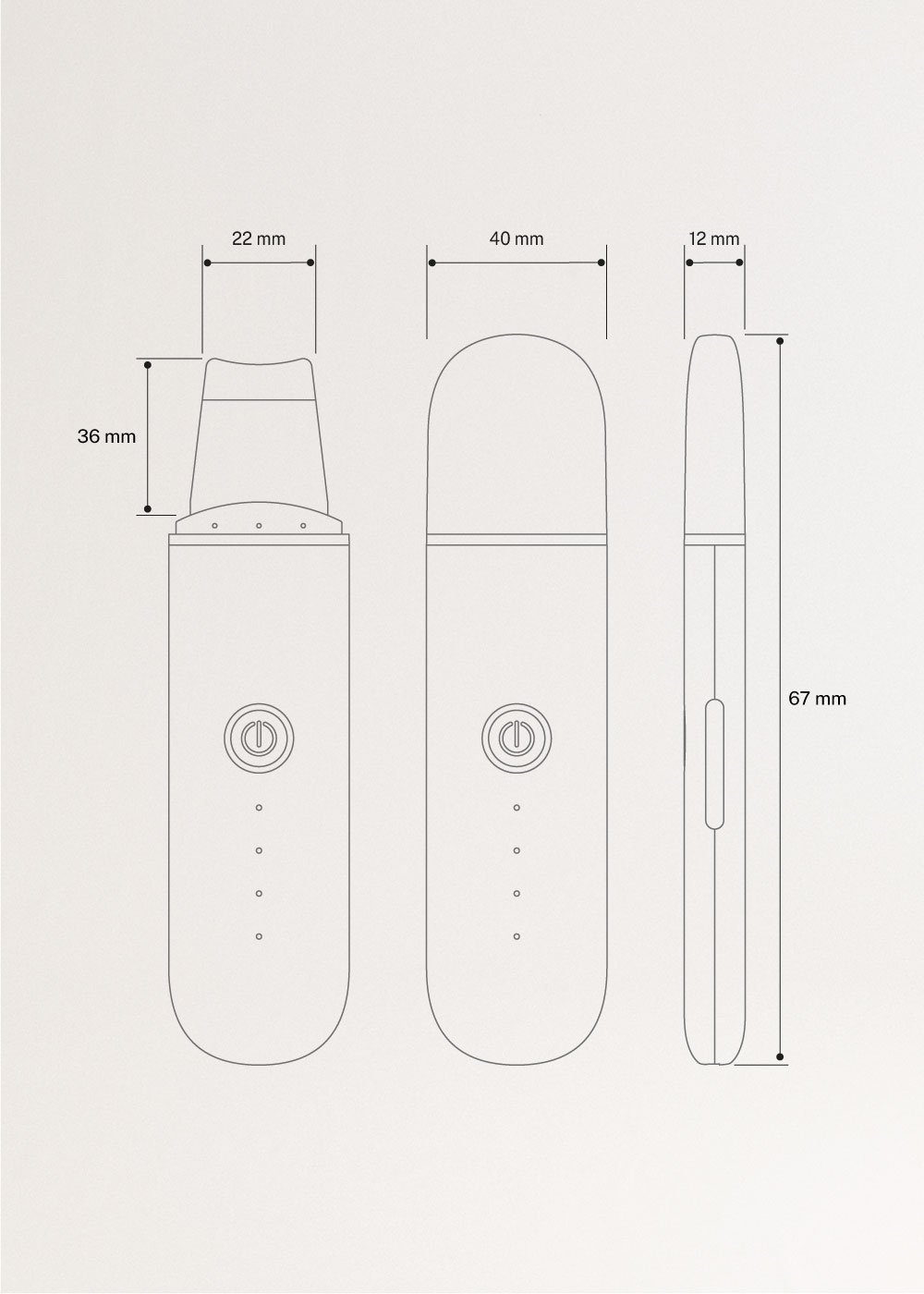 SONIC PURE SKIN 4 in 1 - Ultradźwiękowy oczyszczacz twarzy 4 w 1 z technologią EMS, medidas foto vertical