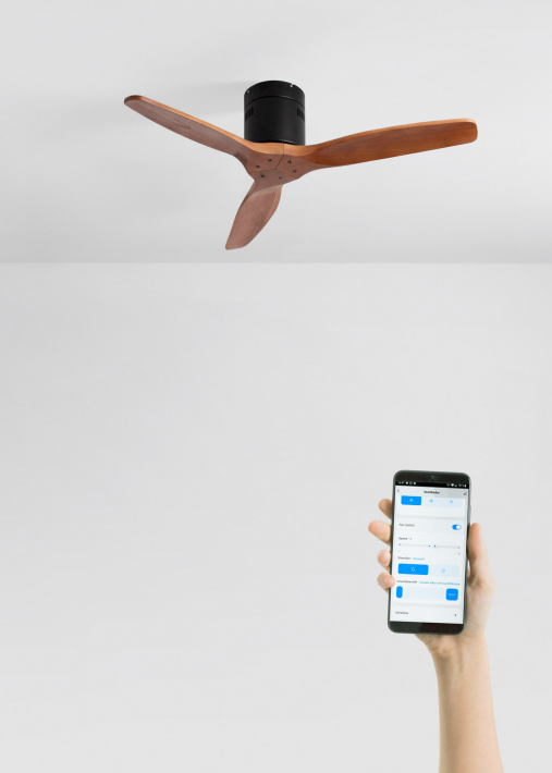 WIND CALM NATURAL WOOD - Wentylator sufitowy 40W cichy 100% drewno