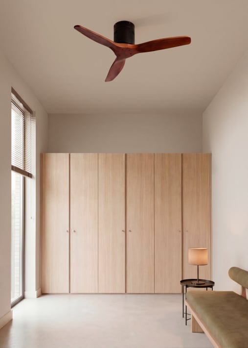 WIND CALM NATURAL WOOD - Wentylator sufitowy 40W cichy 100% drewno