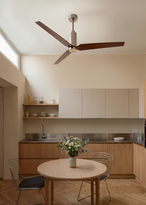 WIND FORMA - Cichy wentylator sufitowy 45 W Ø152 cm z opcjonalnym oświetleniem ambientowym