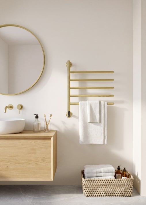 WARM TOWEL MINIMAL - Elektryczny wieszak 80W na ręczniki z prętami obrotowymi 180º