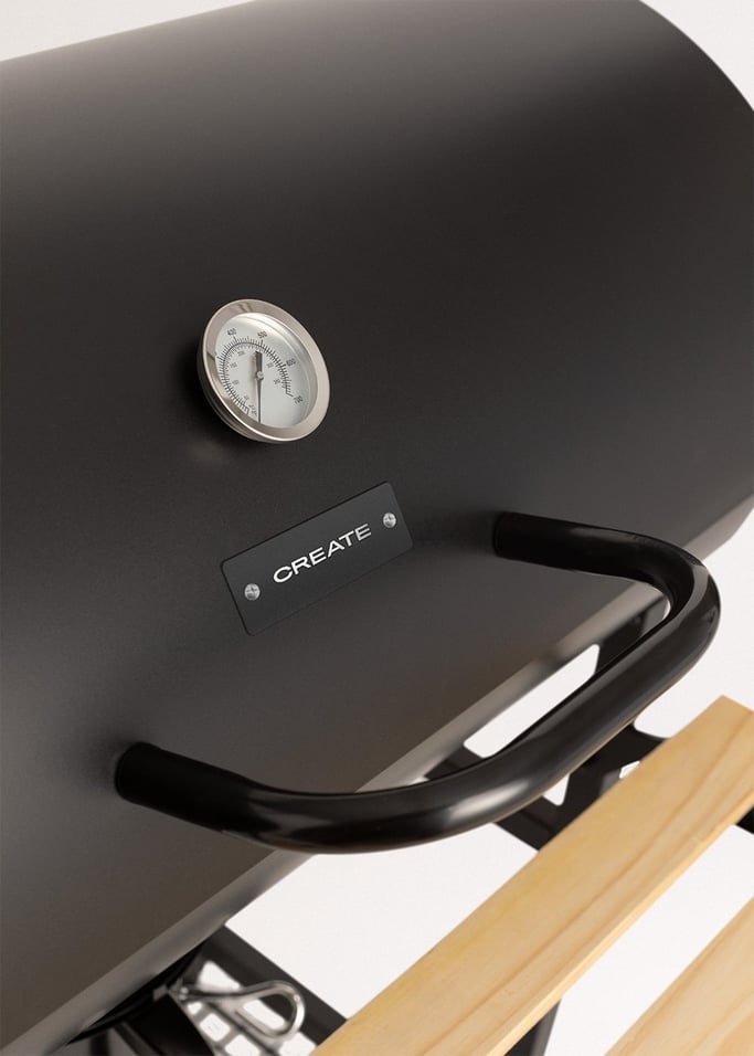 BBQ SMOKEY - Grill z wędzarnią na węgiel drzewny z kółkami, obraz z galerii 8