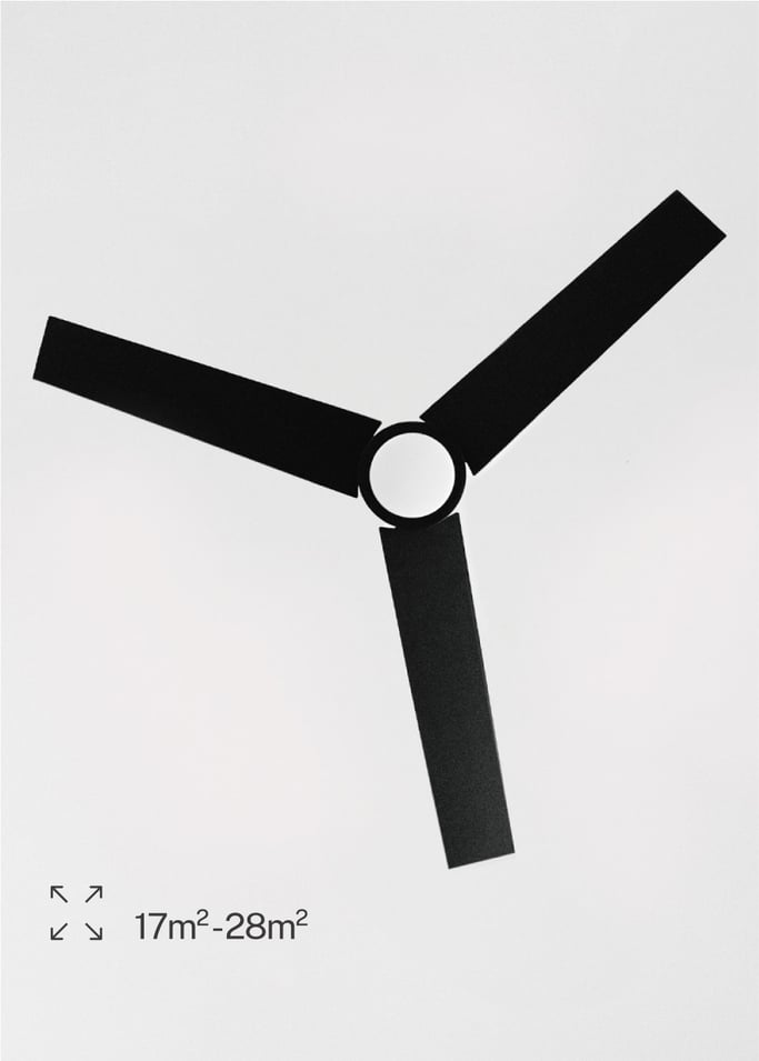 WIND MINIMAL - Wentylator sufitowy 40W cichy Ø132 cm i oświetleniem LED 15W, obraz z galerii 5