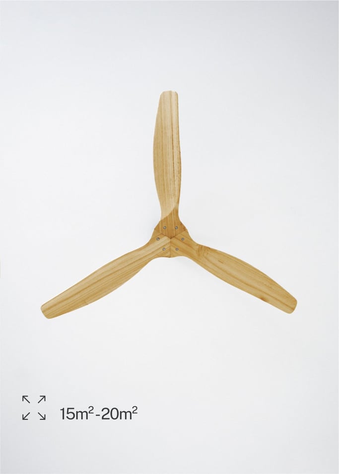 WIND WOOD - Wentylator sufitowy 75W cichy Ø132 cm 100% drewna, obraz z galerii 4