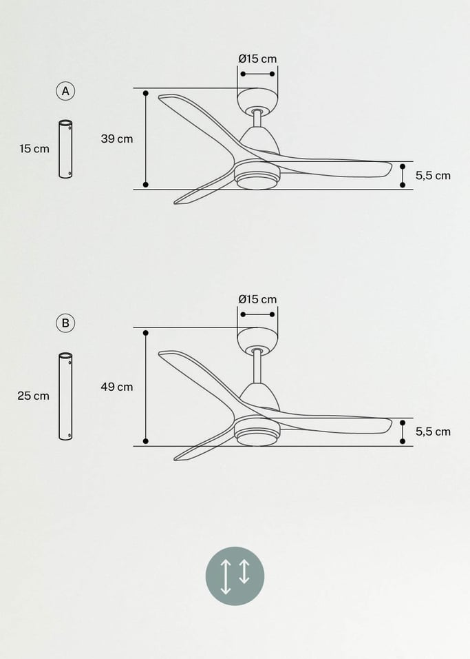 WIND CUP - Wentylator sufitowy 40W cichy Ø132 cm 100% drewna, obraz z galerii 8