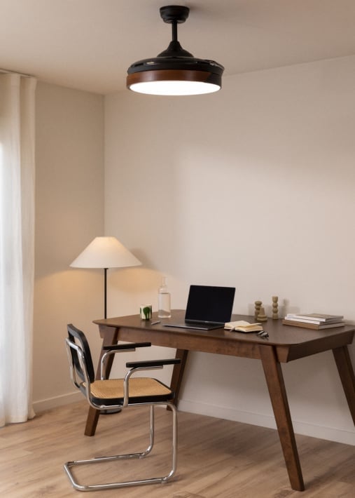 Kup WIND CLEAR - Wentylator sufitowy 40W z cicho wysuwanymi łopatkami i oświetleniem LED, różne rozmiary
