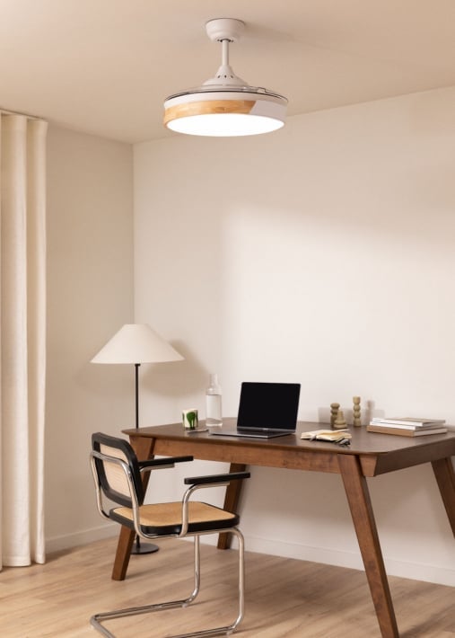 Kup WIND CLEAR - Wentylator sufitowy 40W z cicho wysuwanymi łopatkami i oświetleniem LED, różne rozmiary
