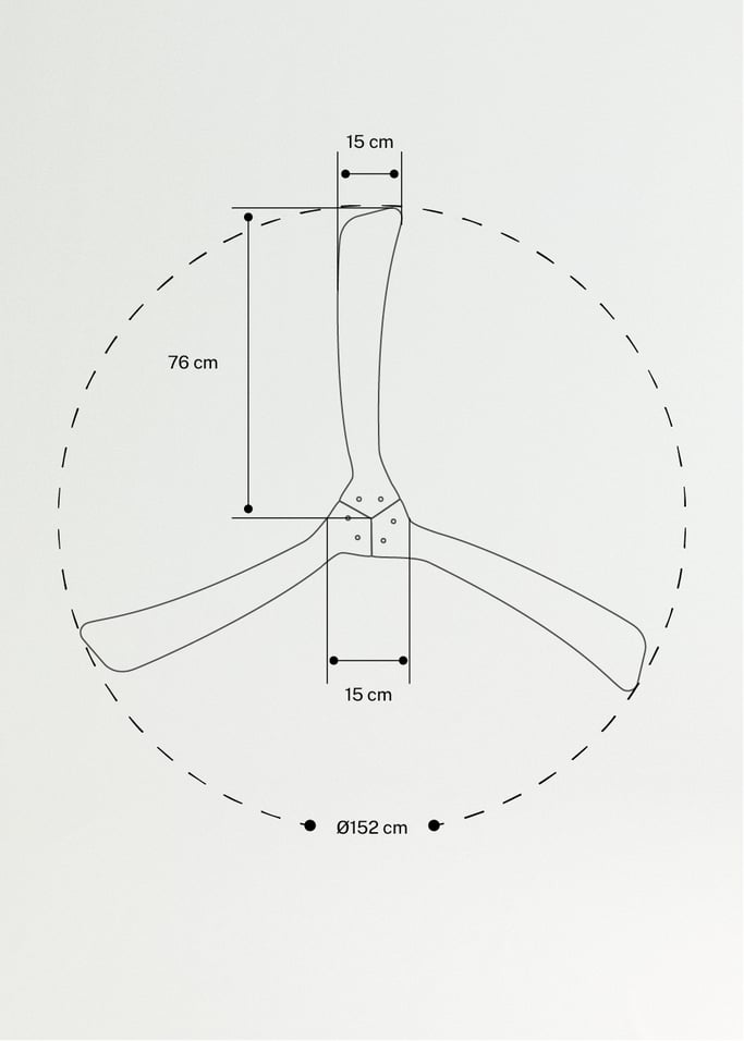 WIND LARGE - Wentylator sufitowy 40W cichy Ø152 cm 100% drewna, obraz z galerii 8