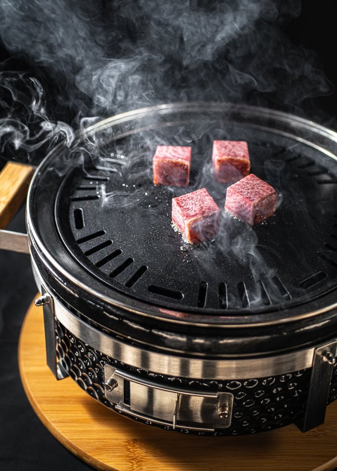 BBQ KAMADO HIBACHI - Grill okrągły z funkcją barbecue i płytą, obraz z galerii 8