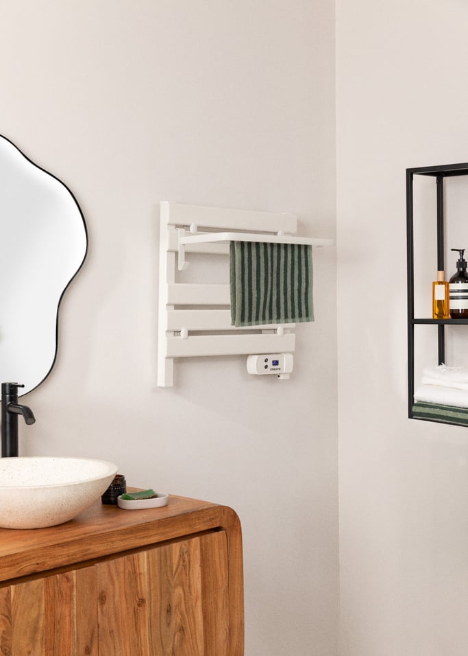 WARM TOWEL MINI - Elektryczny wieszak na ręczniki podłogowo-ścienny 150W, obraz z galerii 1
