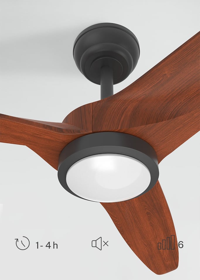 WIND CENTURY - Wentylator sufitowy 40W cichy Ø152 cm 100% drewno, obraz z galerii 4