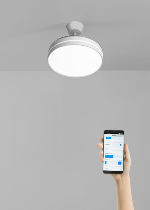 Kup WIND CLEAR - Wentylator sufitowy 40W z cicho wysuwanymi łopatkami i oświetleniem LED, różne rozmiary
