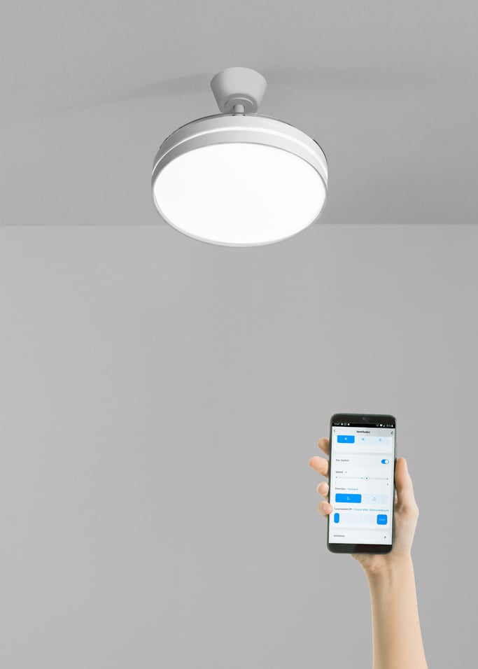 WIND CLEAR - Wentylator sufitowy 40W z cicho wysuwanymi łopatkami i oświetleniem LED, różne rozmiary
, obraz z galerii 2