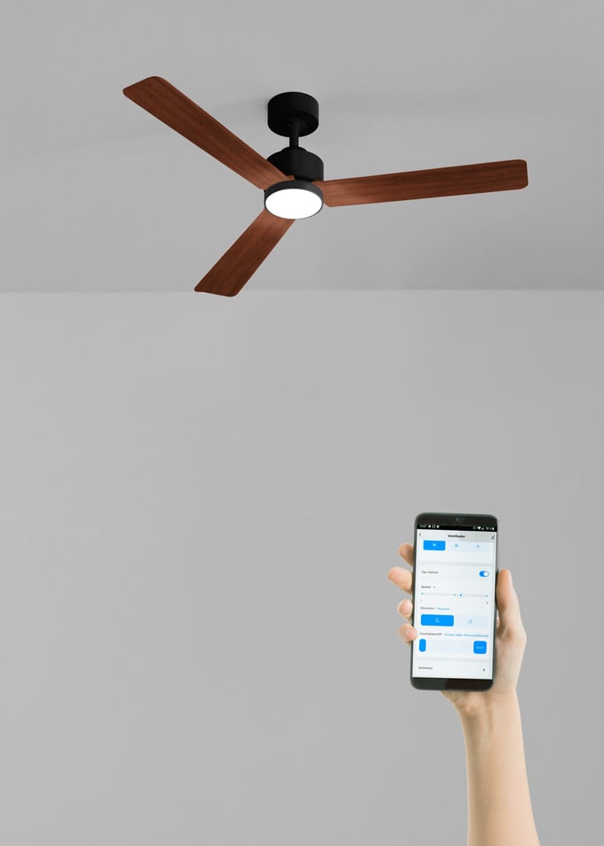 WIND MODERN - Cichy wentylator sufitowy 40W z oświetleniem LED  dostępny w różnych rozmiarach, obraz z galerii 2