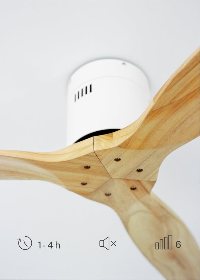 WIND CALM NATURAL WOOD - Wentylator sufitowy 40W cichy 100% drewno, obraz z galerii 4