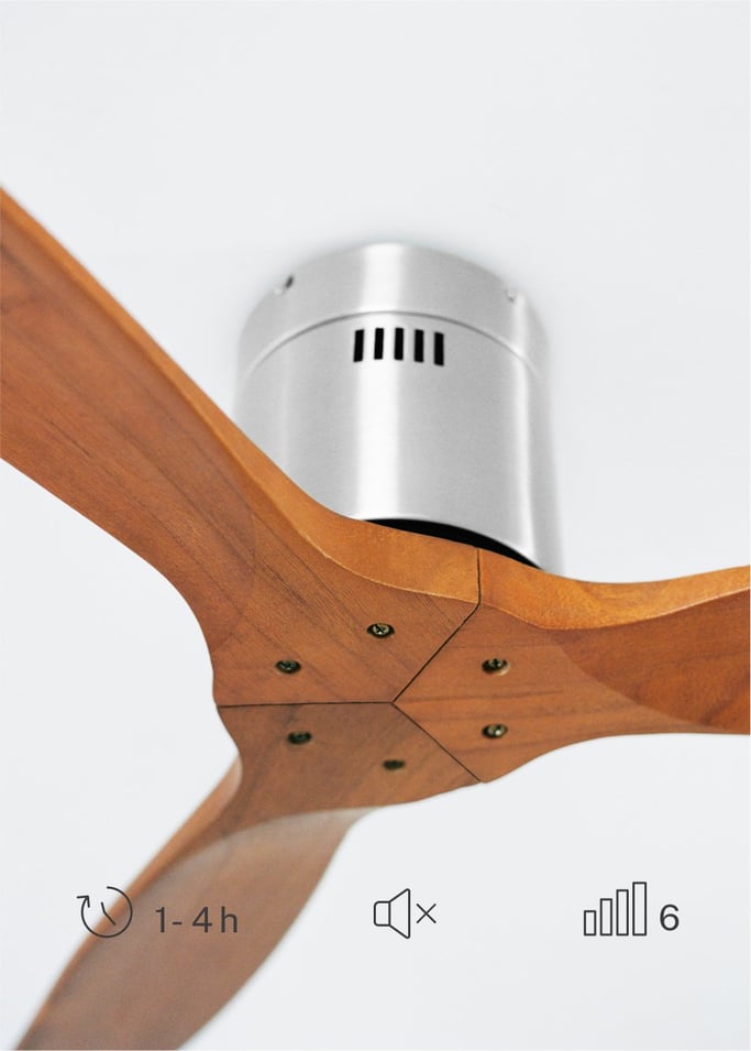 WIND CALM NATURAL WOOD - Wentylator sufitowy 40W cichy 100% drewno, obraz z galerii 4
