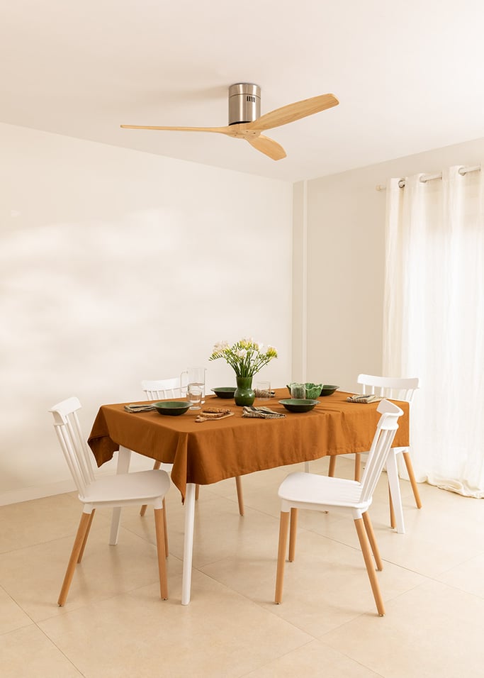 WIND CALM NATURAL WOOD - Wentylator sufitowy 40W cichy 100% drewno różne rozmiary, obraz z galerii 2