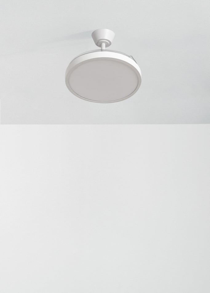 WIND CLEAR STUDIO - Wentylator sufitowy 40W cichy z chowanymi łopatkami i oświetleniem LED, różne rozmiary, obraz z galerii 2