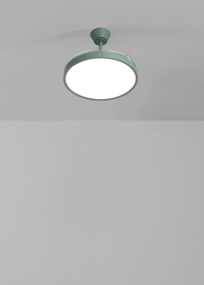 WIND CLEAR STUDIO - Wentylator sufitowy 40W cichy z chowanymi łopatkami i oświetleniem LED, różne rozmiary, obraz z galerii 2