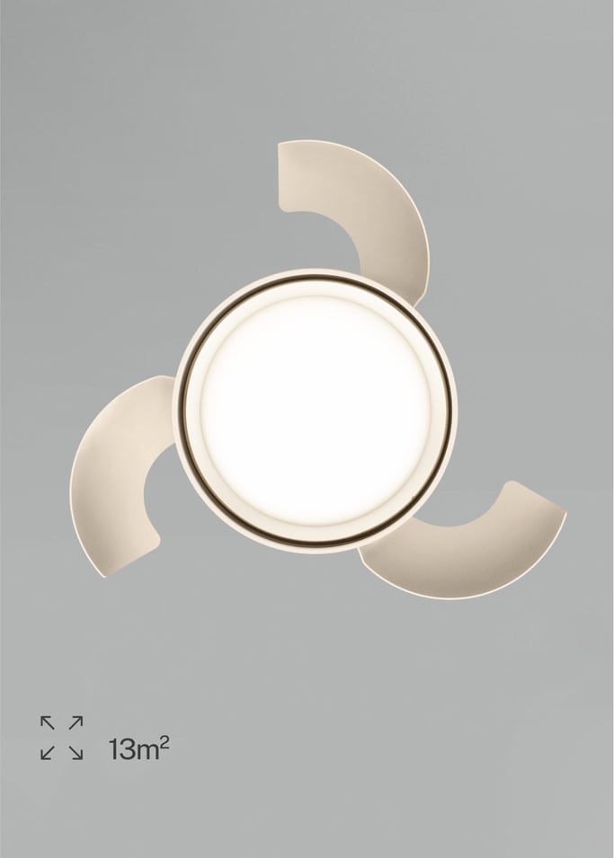 WIND CLEAR LAMP - Wentylator sufitowy 40W cichy Ø55cm z chowanymi łopatkami i oświetleniem LED, obraz z galerii 7