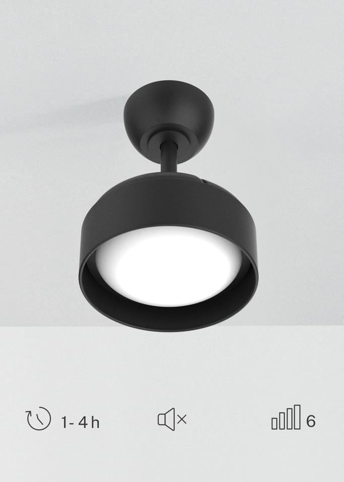 WIND CLEAR LAMP - Wentylator sufitowy 40W cichy Ø55cm z chowanymi łopatkami i oświetleniem LED, obraz z galerii 6