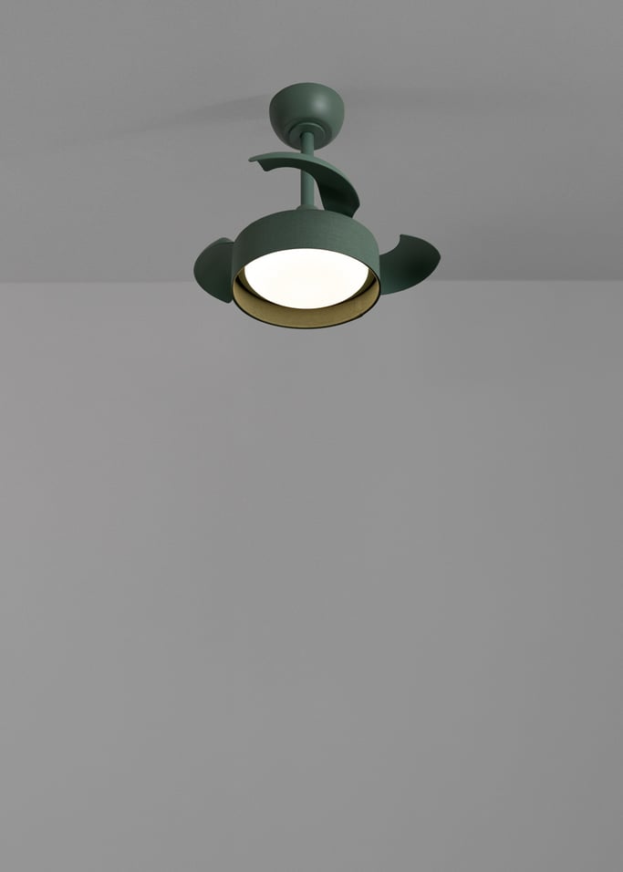 WIND CLEAR LAMP - Wentylator sufitowy 40W cichy Ø55cm z chowanymi łopatkami i oświetleniem LED, obraz z galerii 4