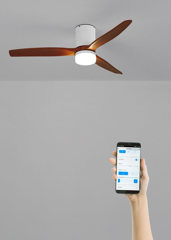 WIND CALM - Cichy wentylator sufitowy 40W z technicznymi łopatkami ABS w różnych rozmiarach, obraz z galerii 2