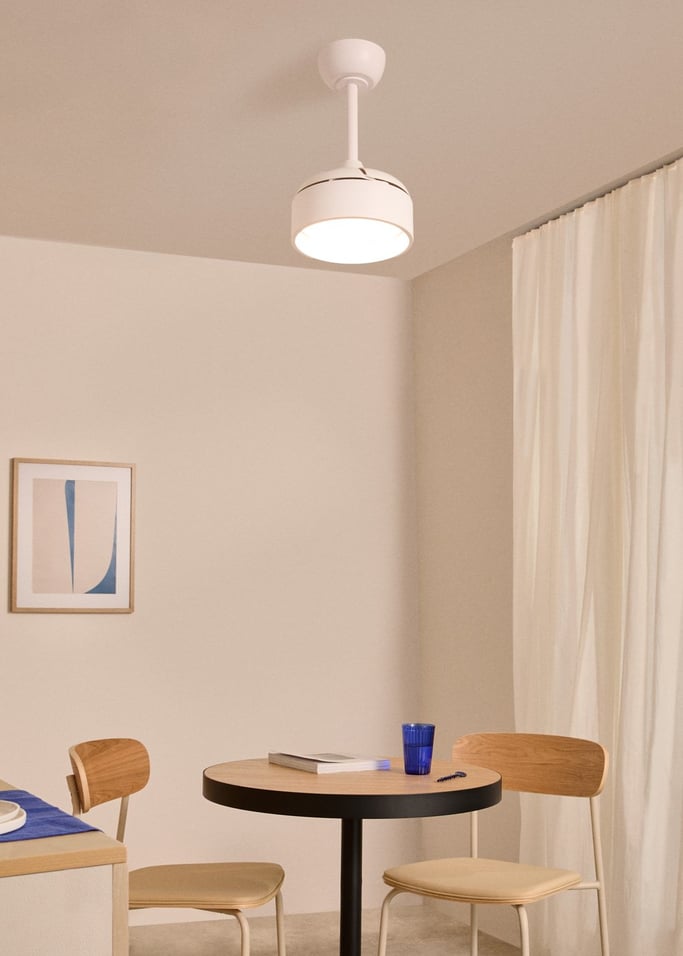 WIND CLEAR LAMP - Wentylator sufitowy 40W cichy Ø55cm z chowanymi łopatkami i oświetleniem LED, obraz z galerii 1